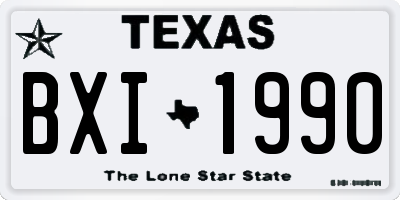 TX license plate BXI1990