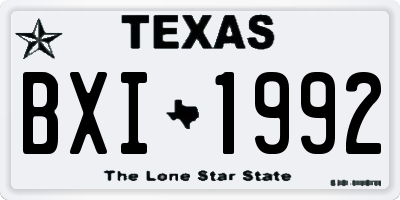 TX license plate BXI1992
