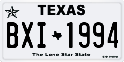 TX license plate BXI1994