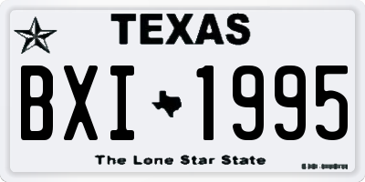 TX license plate BXI1995