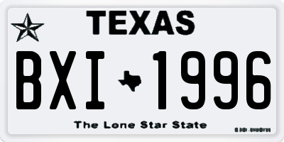 TX license plate BXI1996