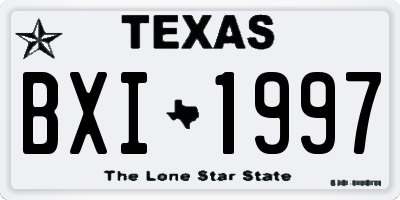 TX license plate BXI1997