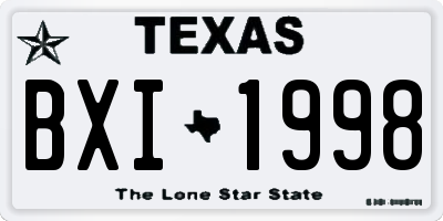 TX license plate BXI1998