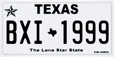 TX license plate BXI1999