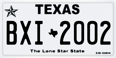 TX license plate BXI2002