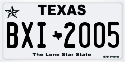 TX license plate BXI2005