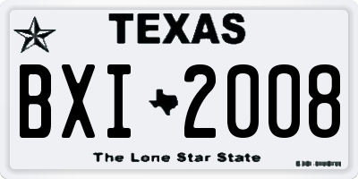TX license plate BXI2008