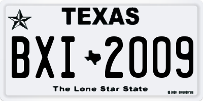 TX license plate BXI2009