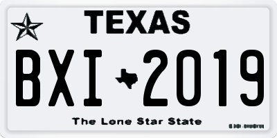 TX license plate BXI2019