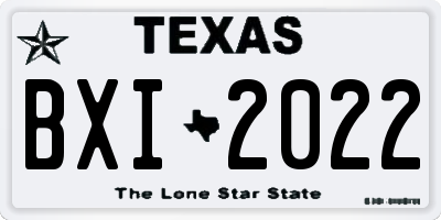 TX license plate BXI2022
