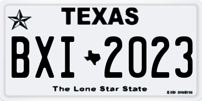 TX license plate BXI2023