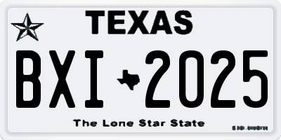 TX license plate BXI2025