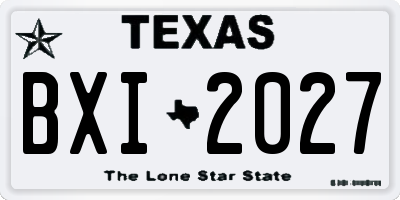 TX license plate BXI2027