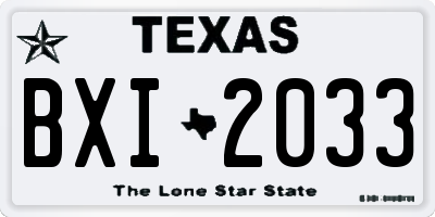 TX license plate BXI2033