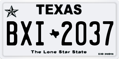 TX license plate BXI2037