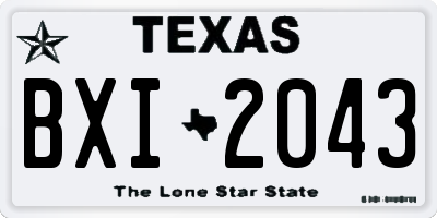 TX license plate BXI2043