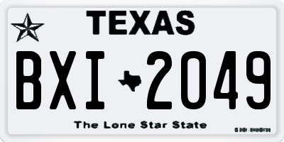 TX license plate BXI2049