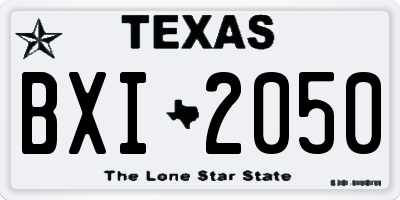 TX license plate BXI2050