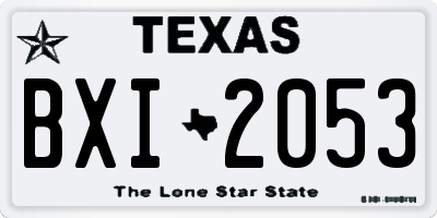 TX license plate BXI2053