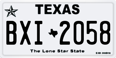 TX license plate BXI2058