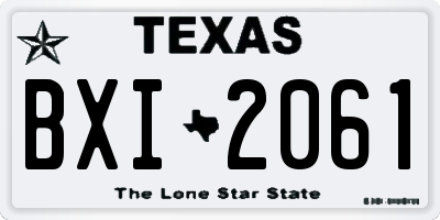 TX license plate BXI2061