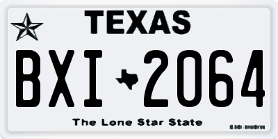 TX license plate BXI2064