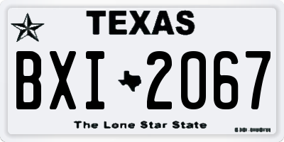 TX license plate BXI2067