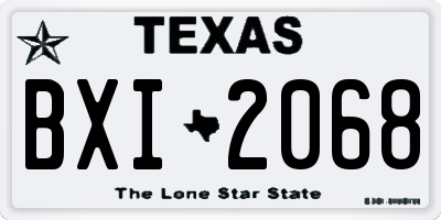 TX license plate BXI2068