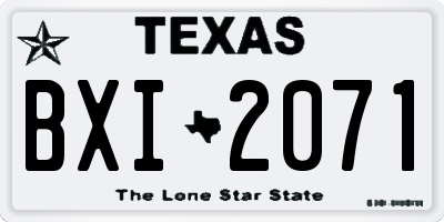 TX license plate BXI2071
