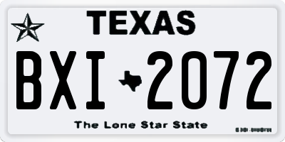 TX license plate BXI2072