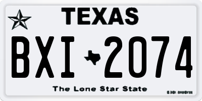 TX license plate BXI2074