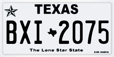 TX license plate BXI2075