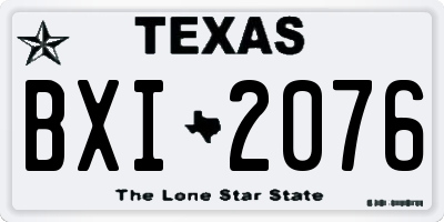 TX license plate BXI2076