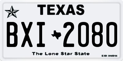 TX license plate BXI2080