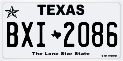TX license plate BXI2086