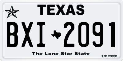 TX license plate BXI2091