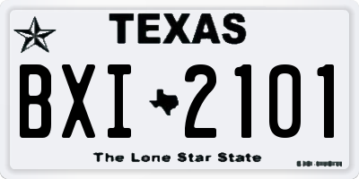 TX license plate BXI2101