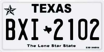 TX license plate BXI2102