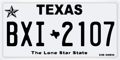 TX license plate BXI2107