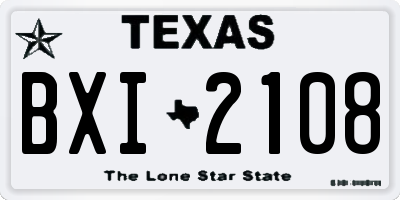 TX license plate BXI2108