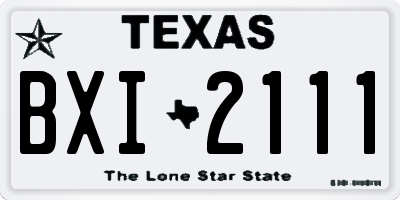 TX license plate BXI2111