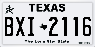 TX license plate BXI2116