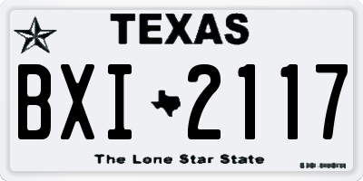 TX license plate BXI2117