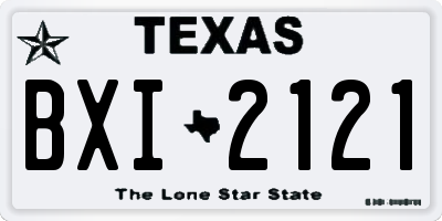 TX license plate BXI2121