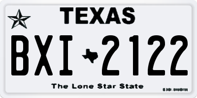 TX license plate BXI2122