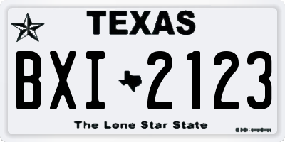 TX license plate BXI2123