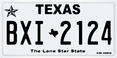TX license plate BXI2124