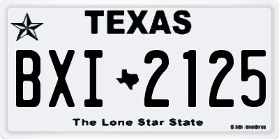 TX license plate BXI2125