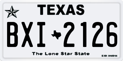 TX license plate BXI2126