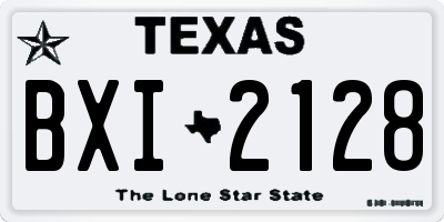 TX license plate BXI2128